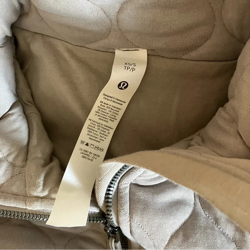 Lululemon Scuba Quilted Half Zip Sweatshirt Jacket Riverstone Size XS/S - Picture 7 of 7